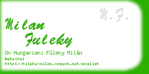 milan fuleky business card