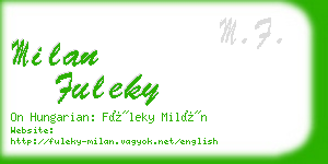 milan fuleky business card